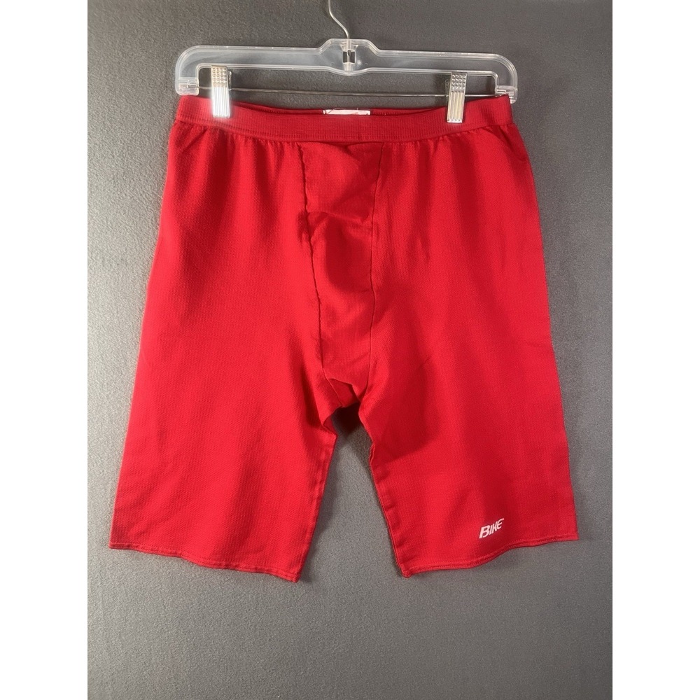 BIKE Shorts COMPRESSION Size LARGE Nylon Lycra Spandex RED Vintage USA